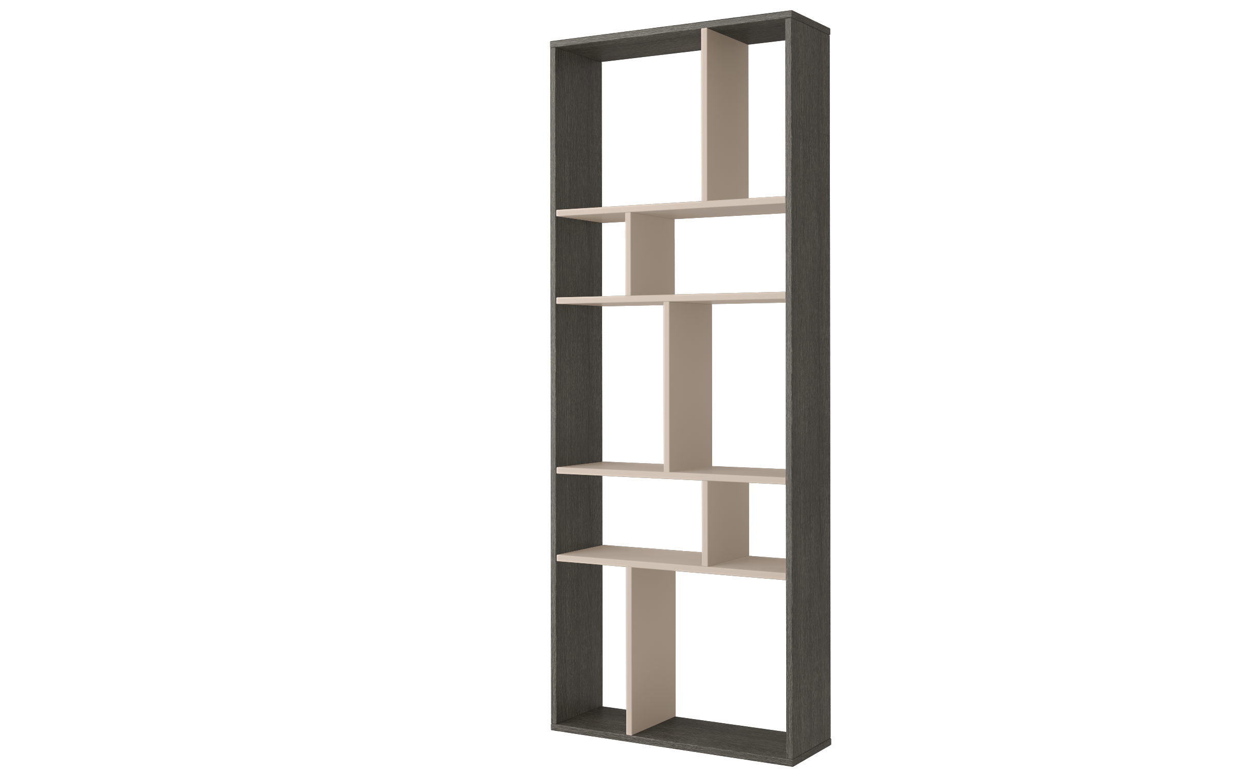Shelf unit Astrid, cashmere + Anthracite oak  1
